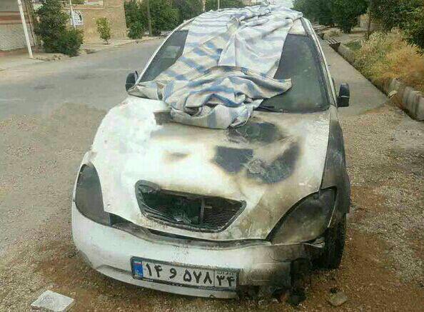 photo ۲۰۱۷ ۰۵ ۰۳ ۱۶ ۰۱ ۱۳ خودرو شخصی مصطفی ماهی بازیکن دزفولی استقلال خوزستان به دلیل نقص فنی آتش گرفت
