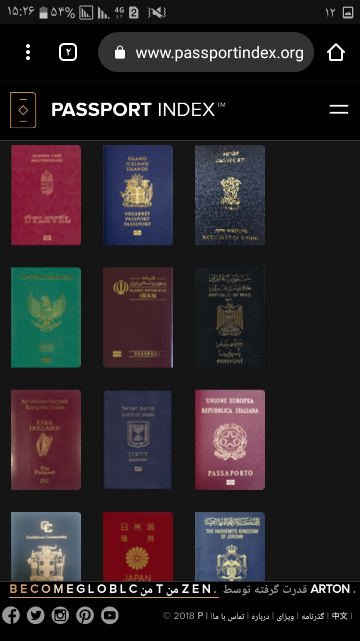Screenshot ۲۰۱۸۱۲۰۳ ۱۵۲۶۴۵ امارات دارای برترین پاسپورت جهان در سال ۲۰۱۸ شد / فلسطین و اتیوپی بالاتر از ایران!