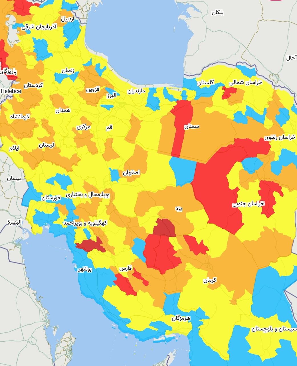 IMG 20211112 201712 023 وضعیت ۱۵ شهرستان خوزستان از لحاظ کرونا آبی شد