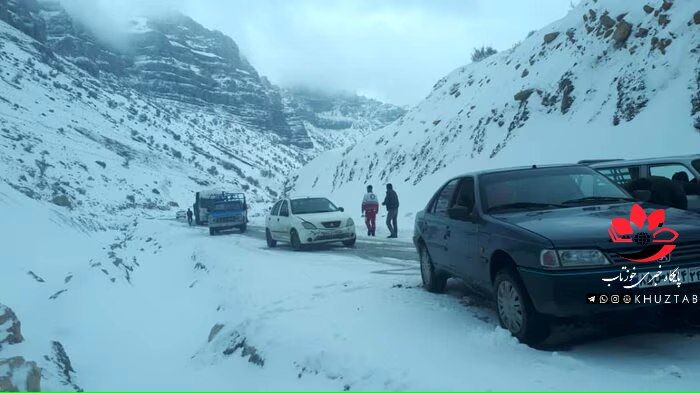IMG 20221229 162629 175 انسداد جاده اندیکا خوزستان به چهارمحال و بختیاری درپی بارش سنگین برف